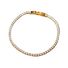 Тонкий теннисный браслет Miya Sophia Jewelry с цирконами, латунь с позолотой, 16 или 17 см
