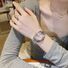 Женские кварцевые часы U 64036 со стразами, механизм Miyota, стекло из кварцевого стекла, розовые