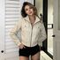 Куртка женская в стиле пилот / workwear, винтаж, отложной воротник, фигурные карманы, вышивка, на молнии