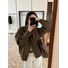 Женская куртка THXGIVING из искусственной замши в стиле workwear, воротник-стойка, свободный крой