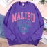 Свитшот HOOK ON YOU с принтом Malibu Beach USA 73, свободный крой, эффект тай-дай, полиэстер