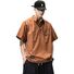 Мужская рубашка-поло в стиле workwear, короткий рукав, свободный крой, вышивка, до 5XL