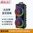 Bluetooth-колонка TTD-2807 для караоке, два динамика 8", бегущая подсветка, усиленный бас, пульт ДУ