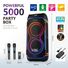 Колонка для вечеринок WINNINGSTAR ST-Y9156 на колёсах, 2 динамика 8", RGB-подсветка, 2 беспроводных микрофона