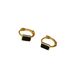 Серьги-кольца мини Miya Sophia Jewelry, латунь с позолотой и чёрной эмалью, около 1,2 см