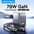 Зарядное устройство Vention GaN 70/100 Вт, Quick Charge 3.0, USB-C, 4 порта