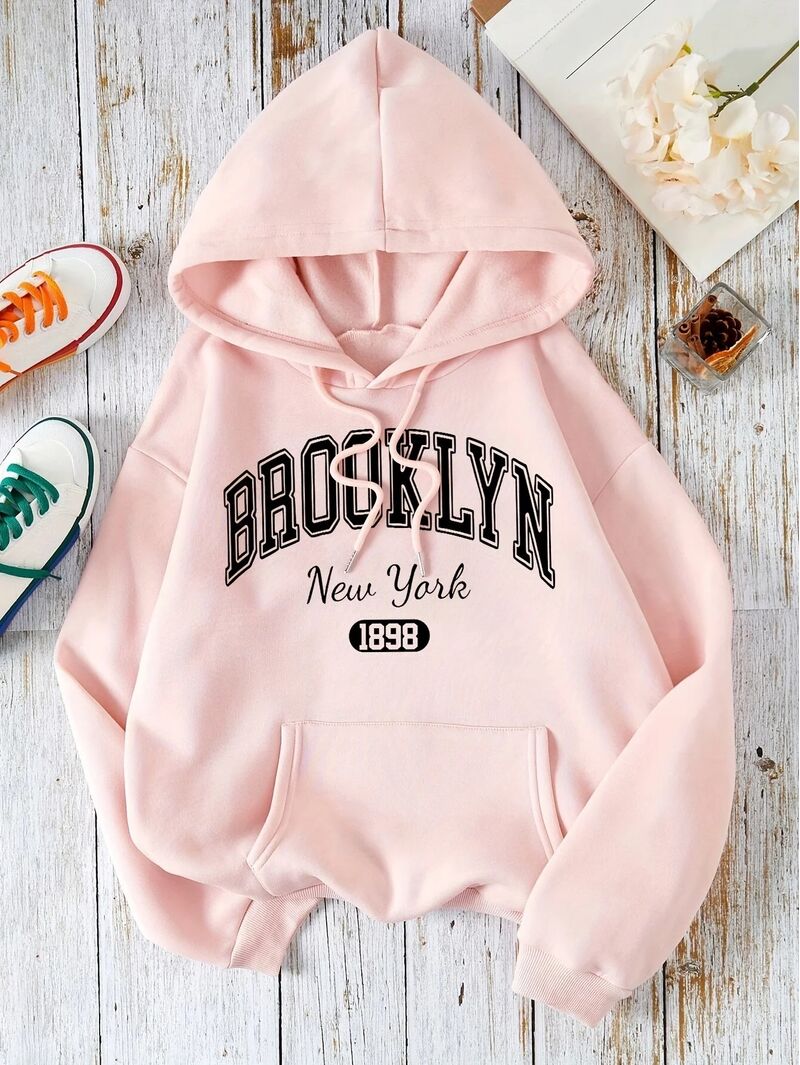 Худи Hook On You с принтом «Brooklyn New York 1898», прямой крой, мужское, полиэстер, XS–XXXL
