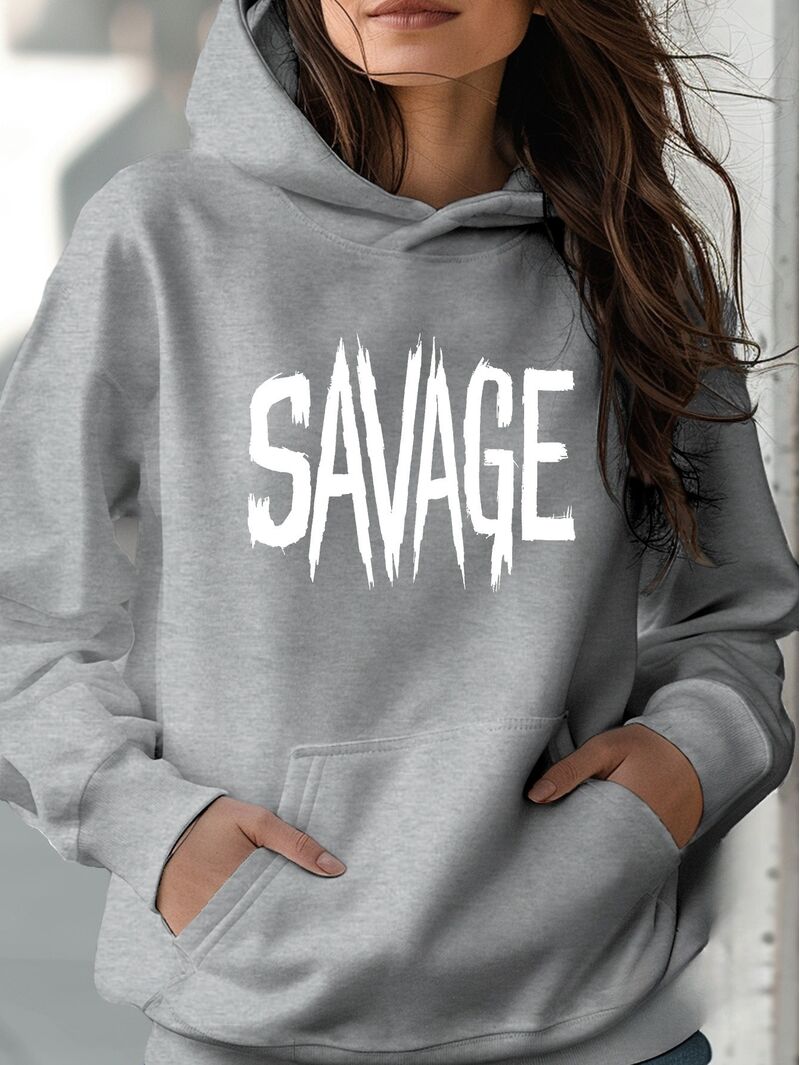 Худи Hookonyou женское с принтом «Savage», прямой крой, капюшон
