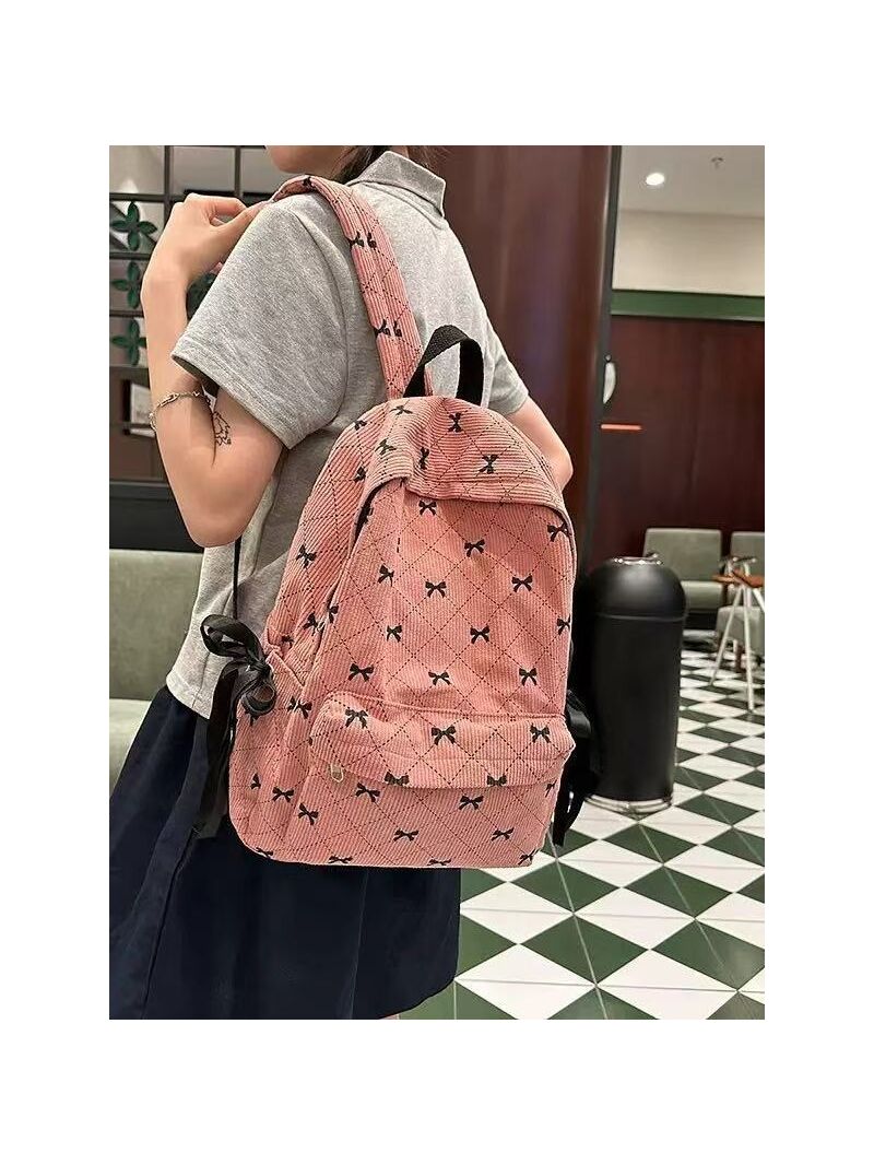 Рюкзак женский с бантом в корейском стиле, клетка, 31×12×39 см, несколько моделей