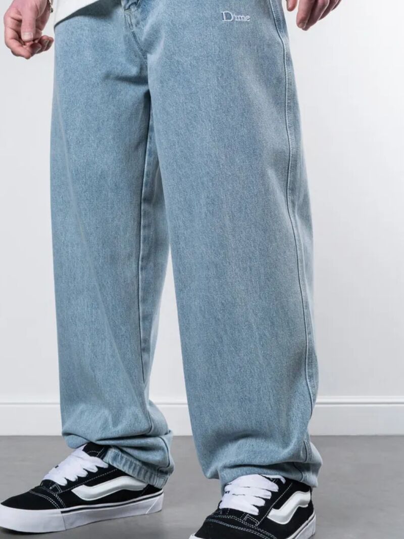 Джинсы Dime Baggy мужские прямые свободные с вышивкой и потёртостями, средняя посадка