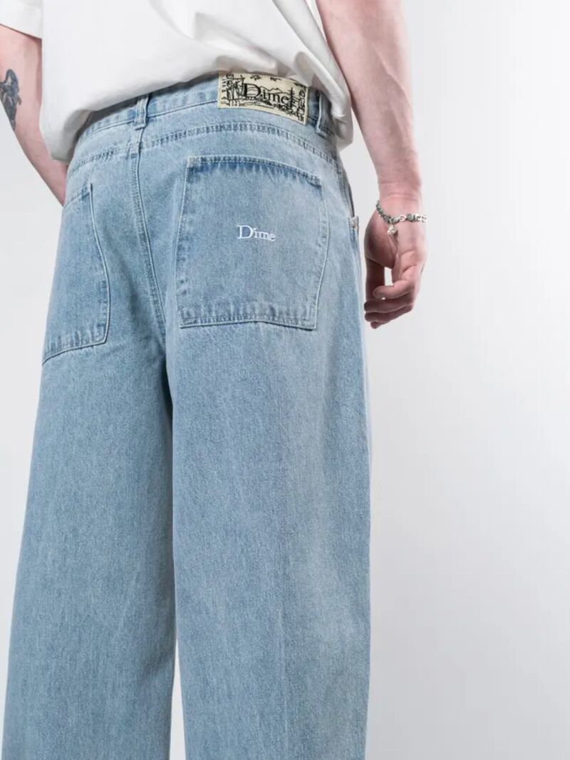 Джинсы Dime Baggy мужские прямые свободные с вышивкой и потёртостями, средняя посадка