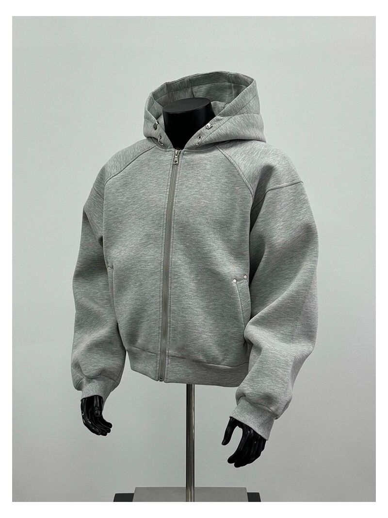 Мужская короткая толстовка-кардиган oversize с капюшоном, GFCPGUAN