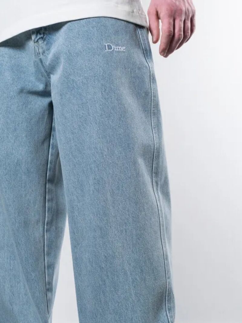 Джинсы Dime Baggy мужские прямые свободные с вышивкой и потёртостями, средняя посадка