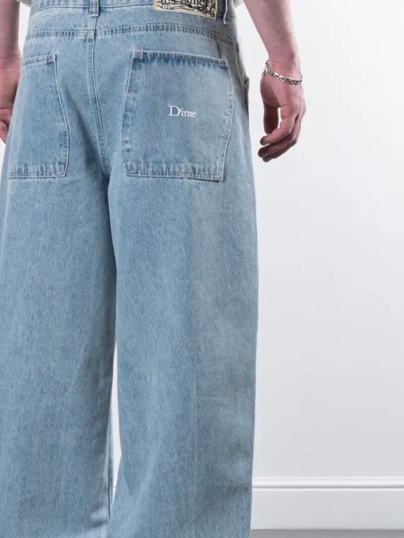 Джинсы Dime Baggy мужские прямые свободные с вышивкой и потёртостями, средняя посадка