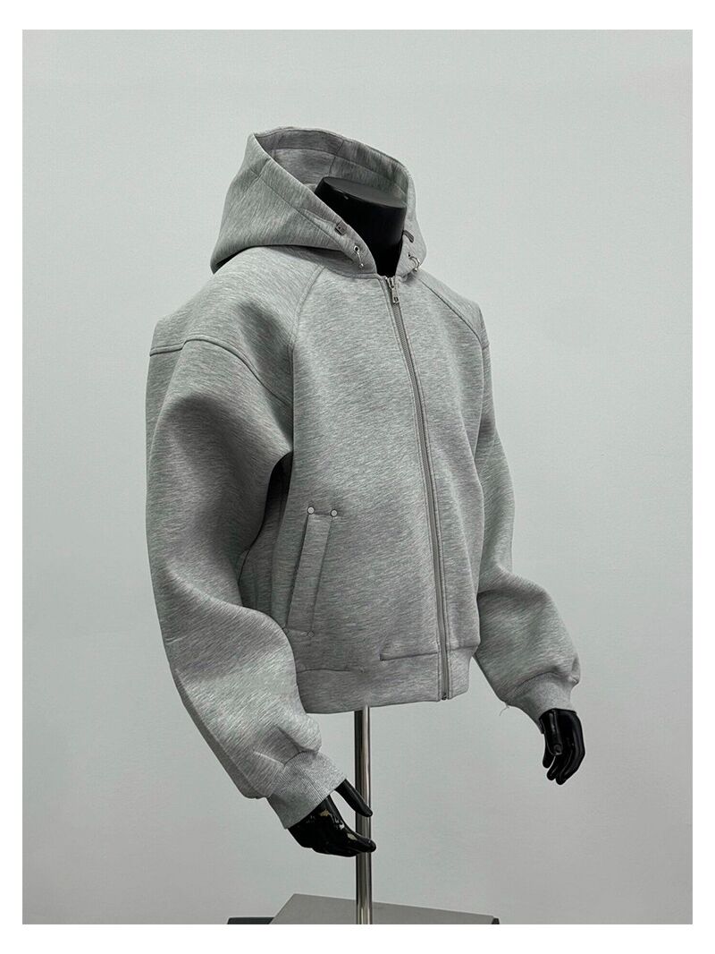 Мужская короткая толстовка-кардиган oversize с капюшоном, GFCPGUAN