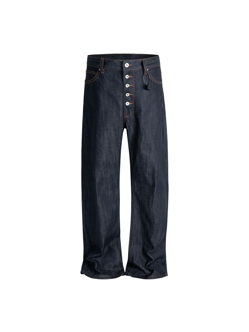 Джинсы MIJKO унисекс на пуговицах, bootcut, широкие штанины, хай-стрит