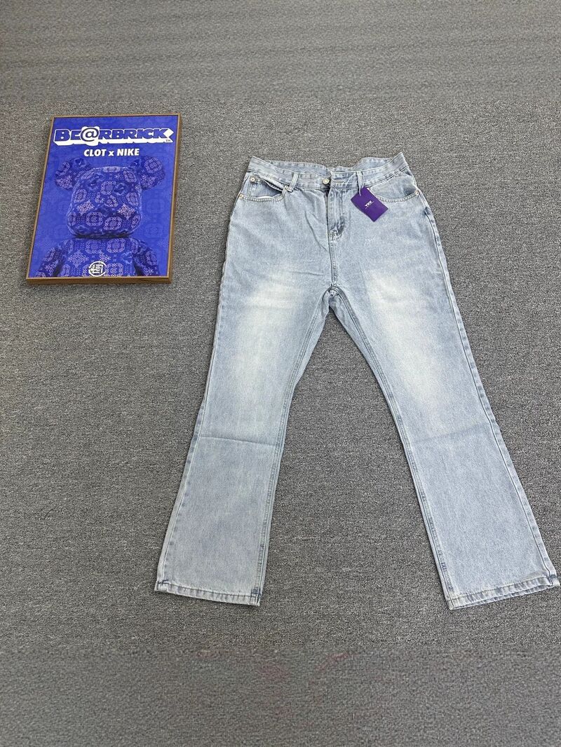 Джинсы мужские Vintage517, варёные, лёгкий клёш, прямой крой, стиль хай-стрит