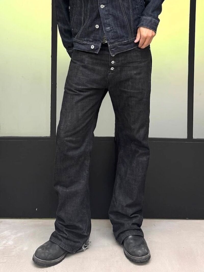 Джинсы MIJKO унисекс на пуговицах, bootcut, широкие штанины, хай-стрит