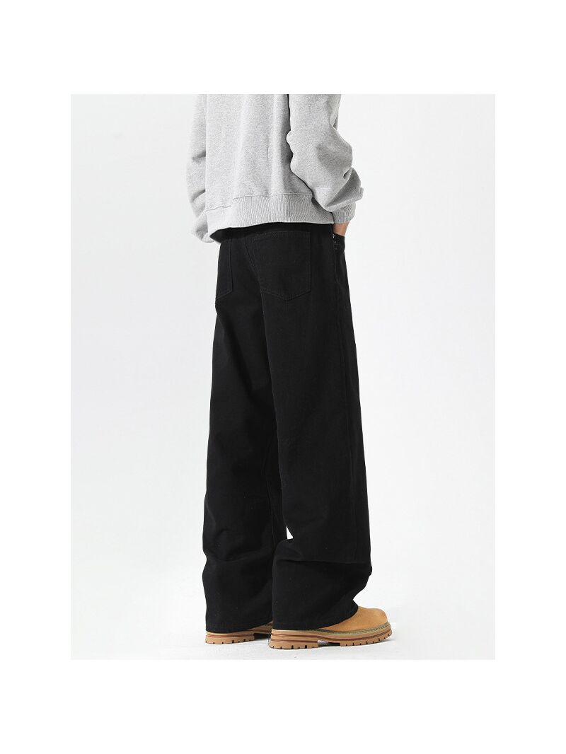 Мужские прямые джинсы с эффектом стирки, высокий стрит, S–5XL