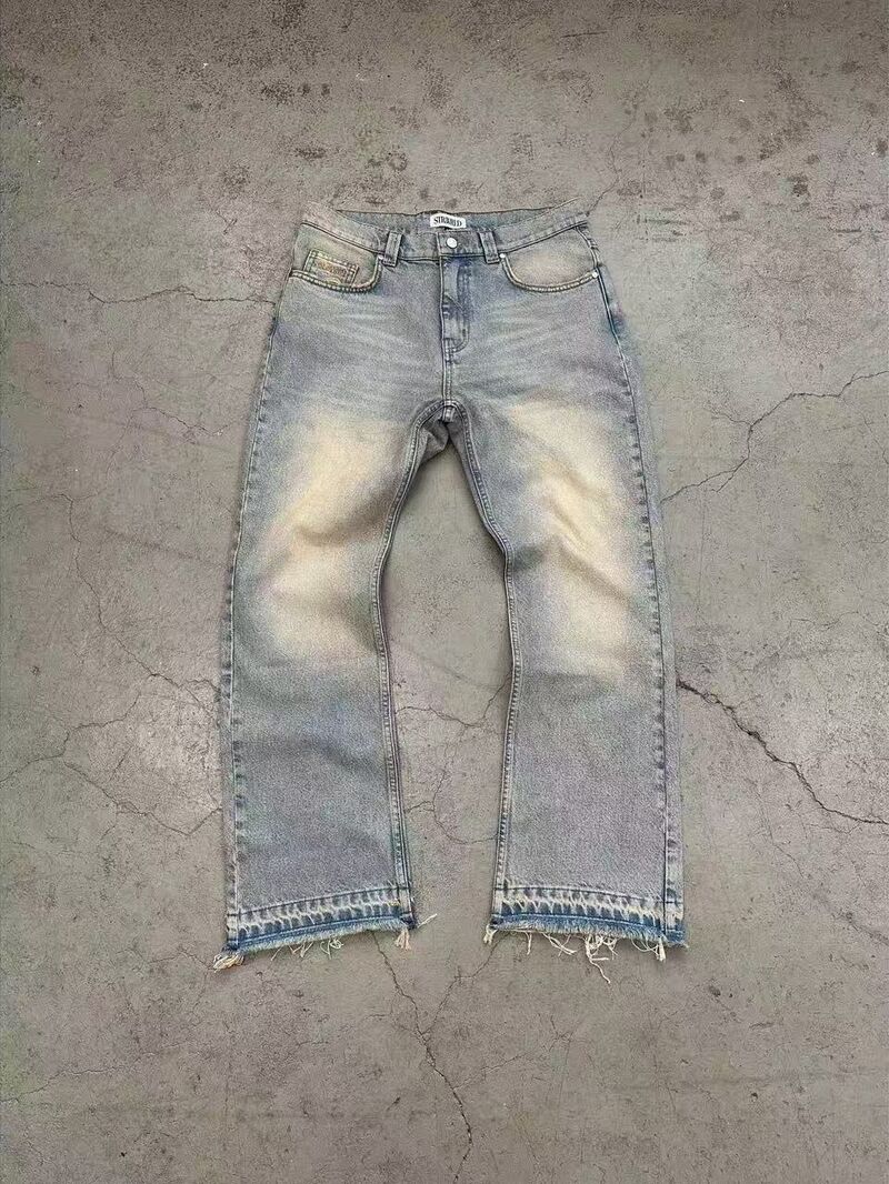 Мужские прямые однотонные джинсы, базовый крой, 3 цвета, S–XL