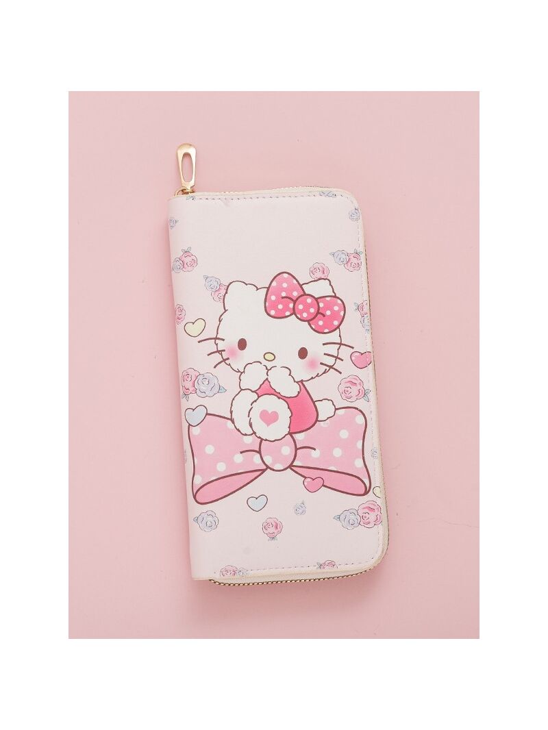 Женский длинный кошелёк на молнии с котиком, японский стиль, PVC, 20 × 10 × 2 см