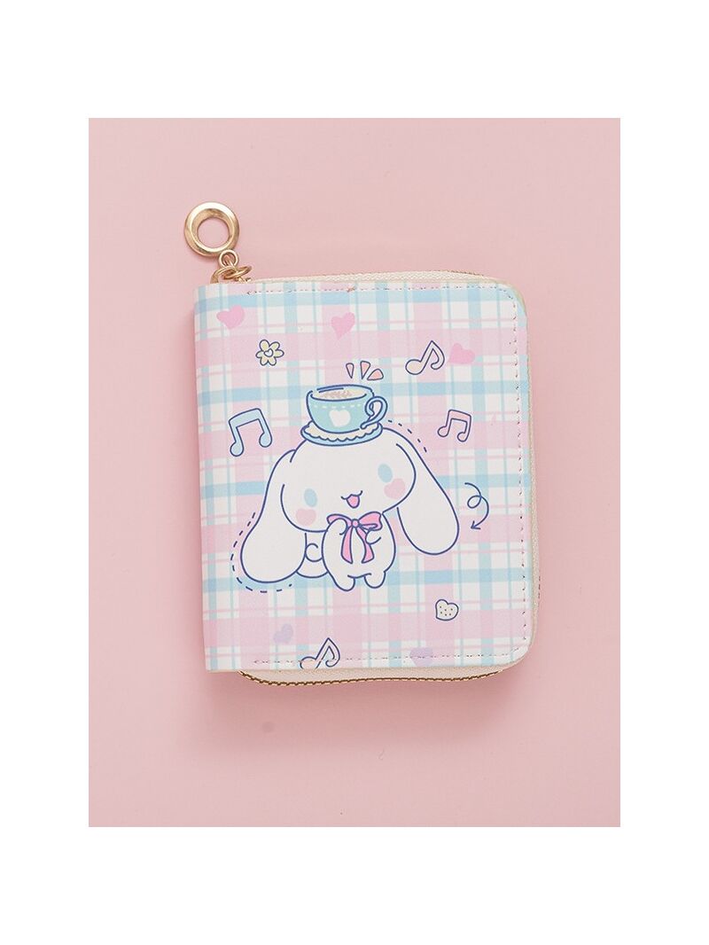 Кошелёк-монетница с принтом Cinnamoroll, короткий на молнии, ПВХ, 11×9×2 см, с цепочкой