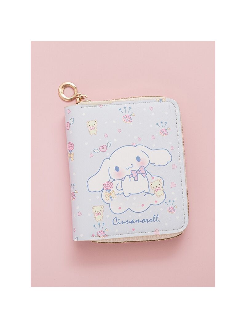 Кошелёк-монетница с принтом Cinnamoroll, короткий на молнии, ПВХ, 11×9×2 см, с цепочкой