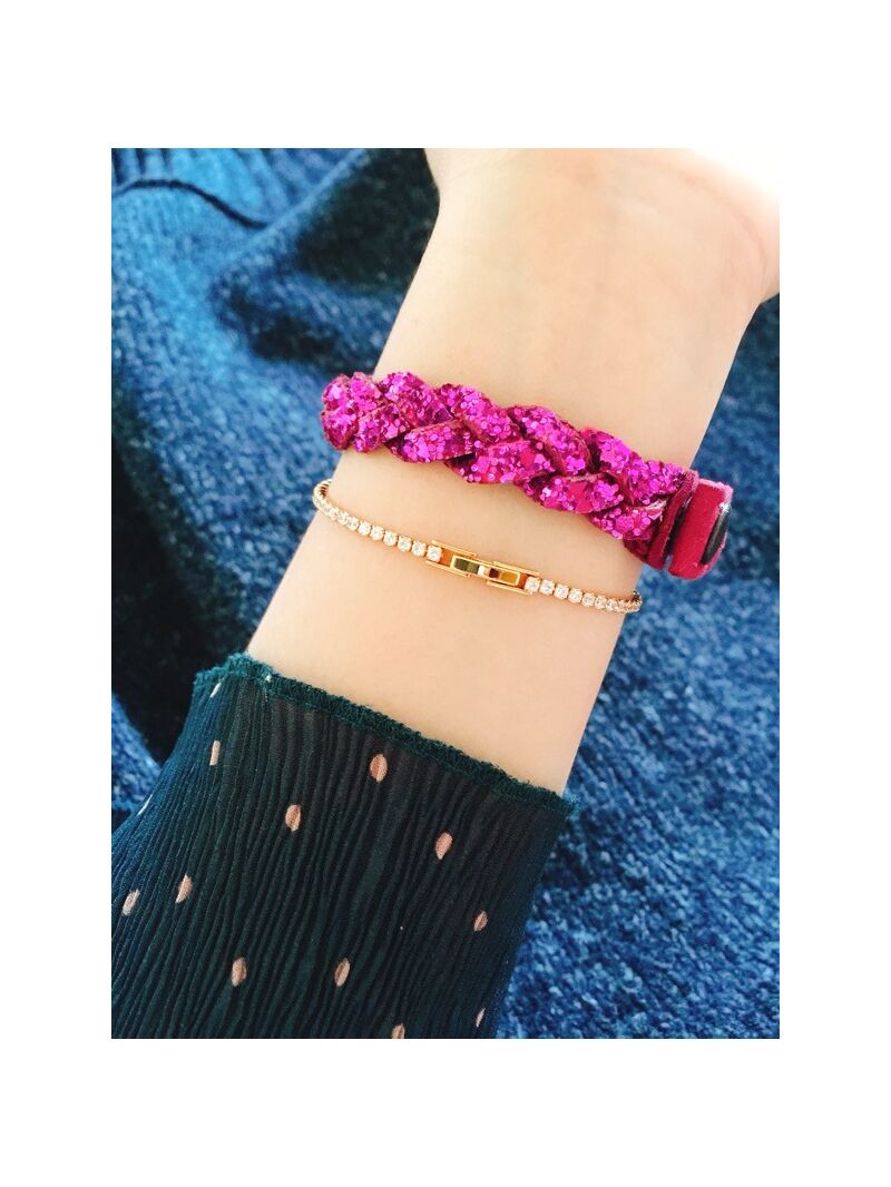 Тонкий теннисный браслет Miya Sophia Jewelry с цирконами, латунь с позолотой, 16 или 17 см