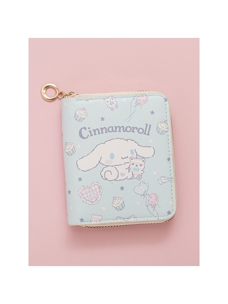 Кошелёк-монетница с принтом Cinnamoroll, короткий на молнии, ПВХ, 11×9×2 см, с цепочкой