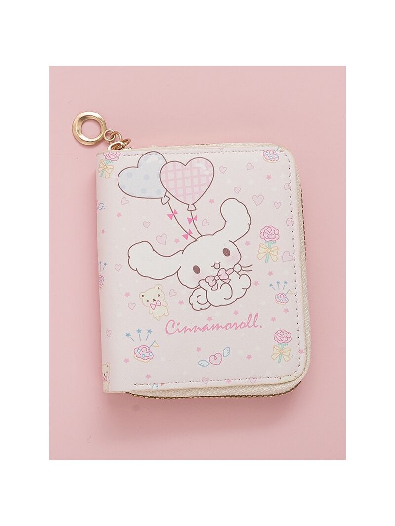Кошелёк-монетница с принтом Cinnamoroll, короткий на молнии, ПВХ, 11×9×2 см, с цепочкой
