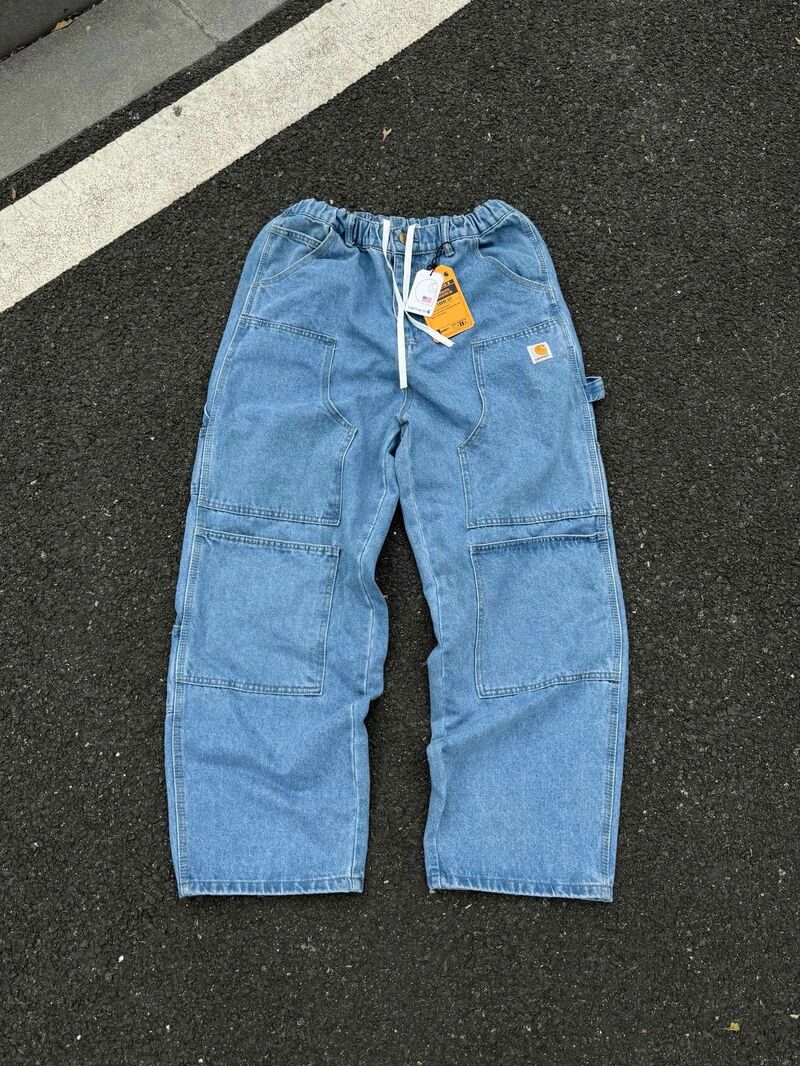 Мужские джинсы в стиле workwear Carhartt, свободный прямой крой, японский ретро-стиль