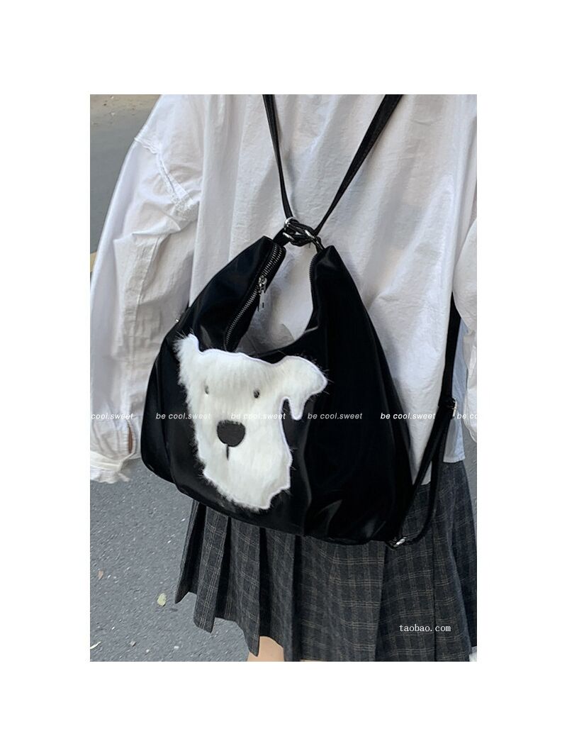 Сумка-тоут Xinmanli с собачкой, 2 в 1: рюкзак и сумка на плечо, полиэстер, 35×25×14 см