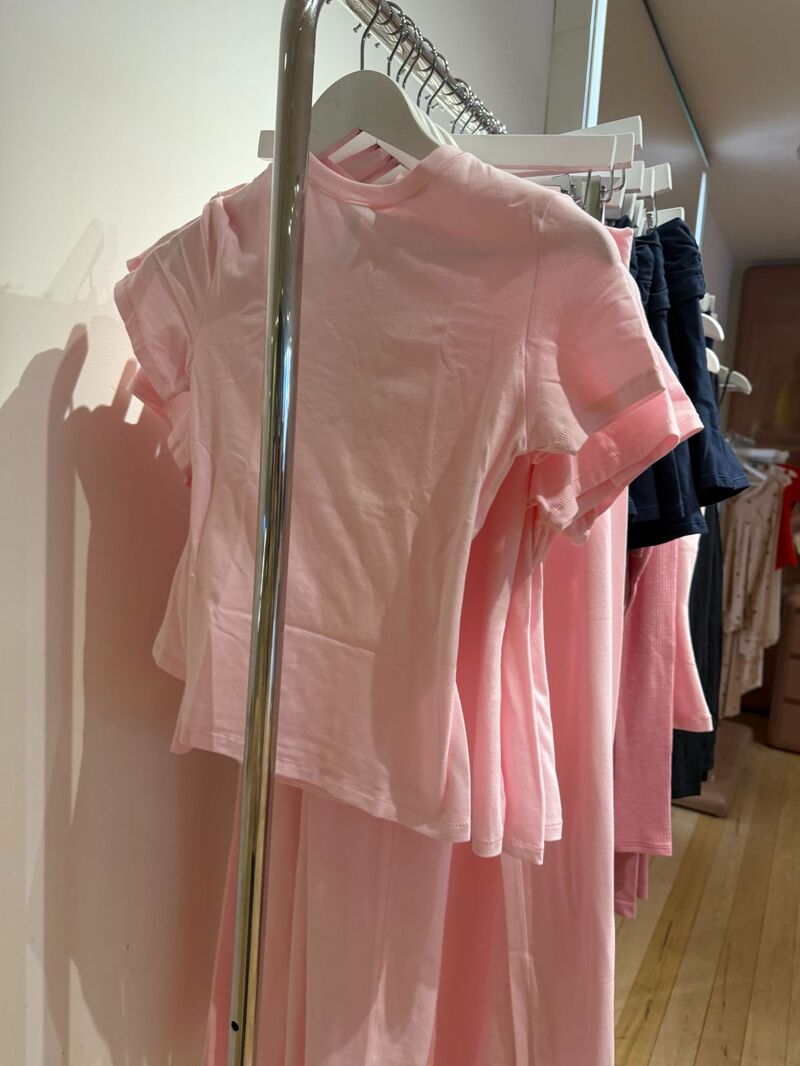 Футболка женская Skims Cotton Jersey, приталенная, U-образный вырез, хлопок, короткий рукав