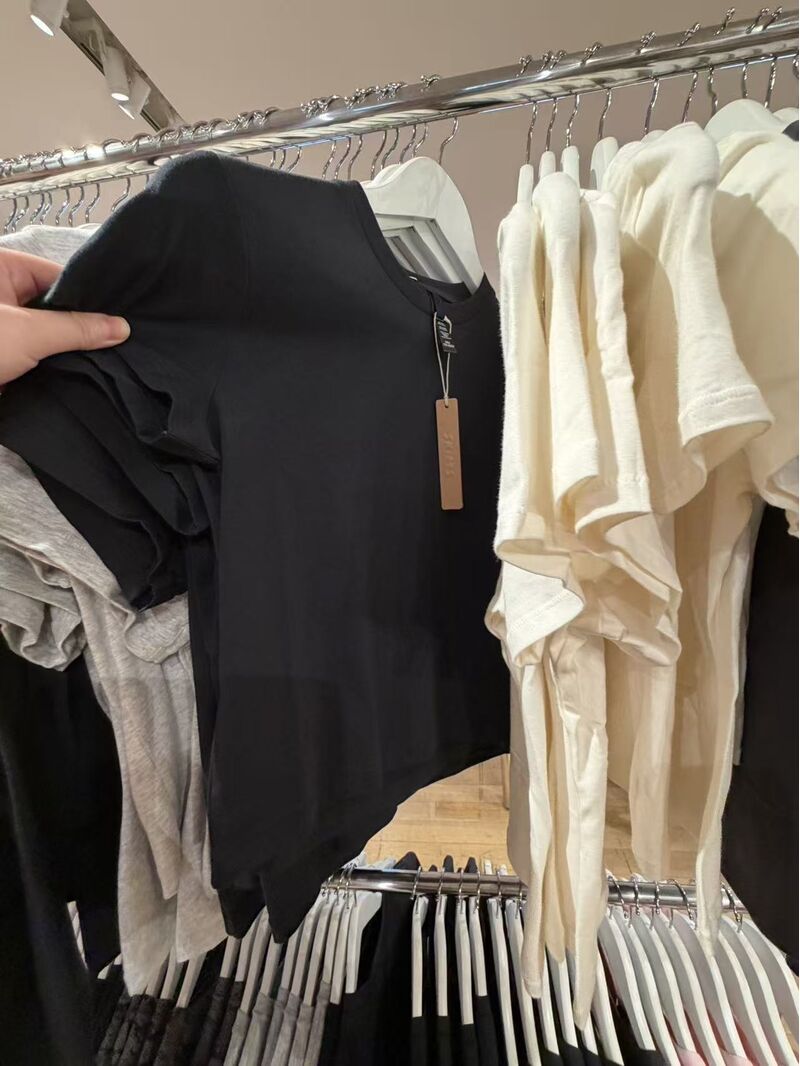 Футболка женская Skims Cotton Jersey, приталенная, U-образный вырез, хлопок, короткий рукав