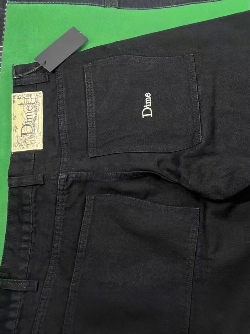 Джинсы Dime Baggy мужские прямые, чистый хлопок, вышивка, средняя посадка