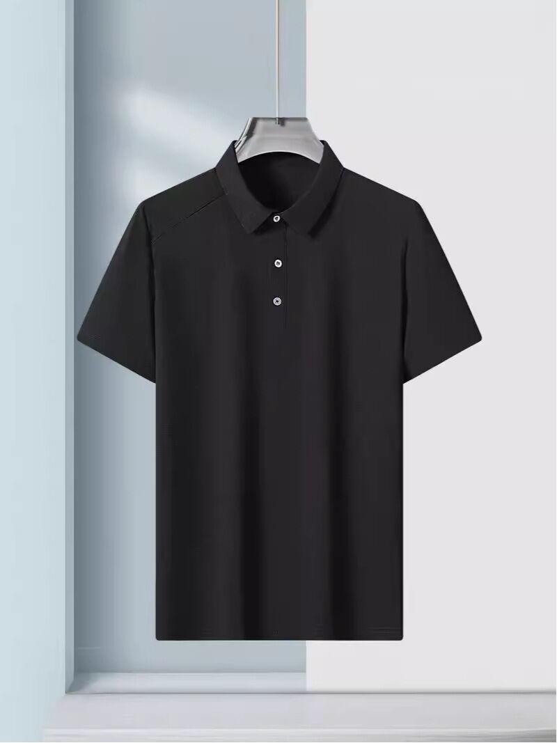 Мужское поло из ткани ice silk, тонкое, короткий рукав, для лета, L–9XL