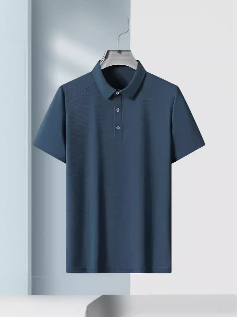 Мужское поло из ткани ice silk, тонкое, короткий рукав, для лета, L–9XL