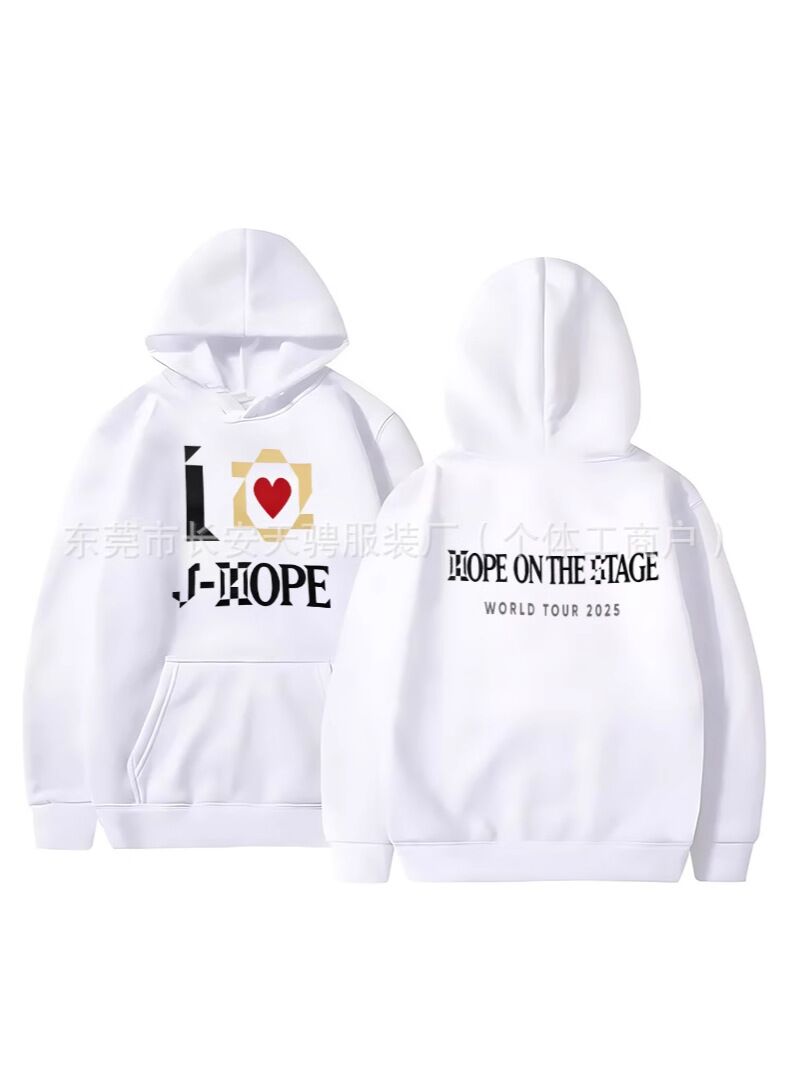 Мужское худи с начёсом j-hope HOPE ON THE STAGE, свободный крой, хлопок 85 %, 250–300 г/м², XS–XXXL