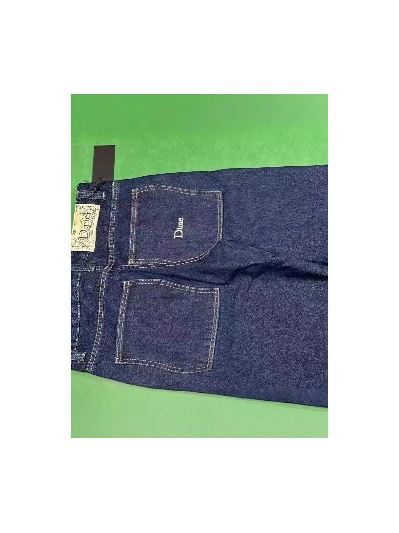 Джинсы Dime Baggy мужские прямые, чистый хлопок, вышивка, средняя посадка