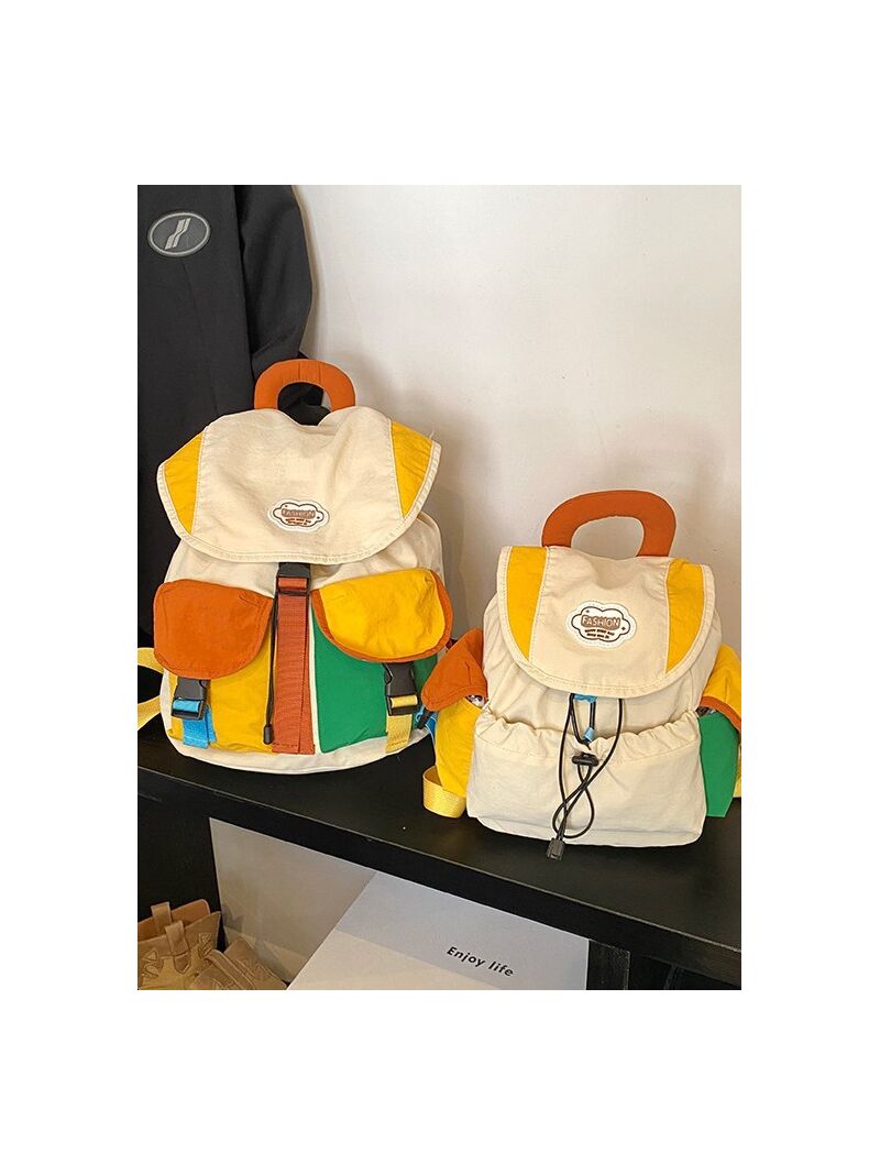Рюкзак женский Juxingda на кулиске, контрастные цвета, нейлон, лёгкий, 2 размера