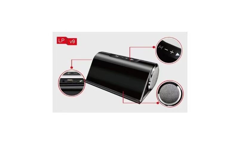 Портативная Bluetooth-колонка LP-V9 с подставкой для телефона, усиленный бас, FM-радио, слот для карты