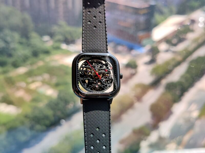 Мужские кварцевые часы Reef Tiger 9075 со стальным браслетом, деловой стиль