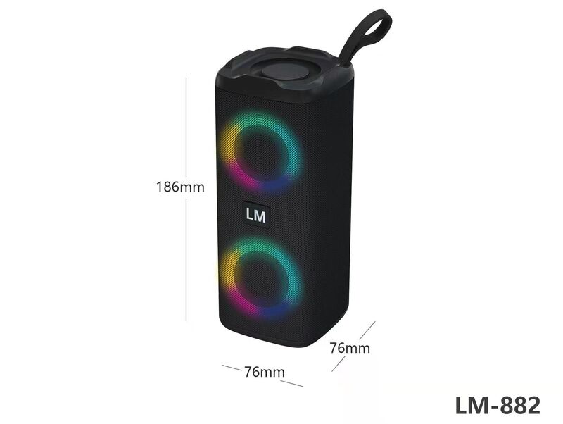 Портативная Bluetooth-колонка LM-882, тканевый корпус, LED-подсветка, слот карты