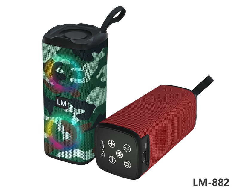 Портативная Bluetooth-колонка LM-882, тканевый корпус, LED-подсветка, слот карты