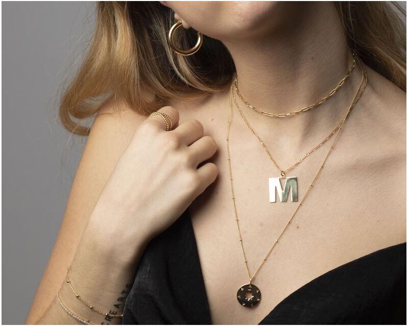 Колье-чокер Miya Sophia Jewelry, короткая цепочка из меди с позолотой, минимализм, обхват 41–50 см, 10 г