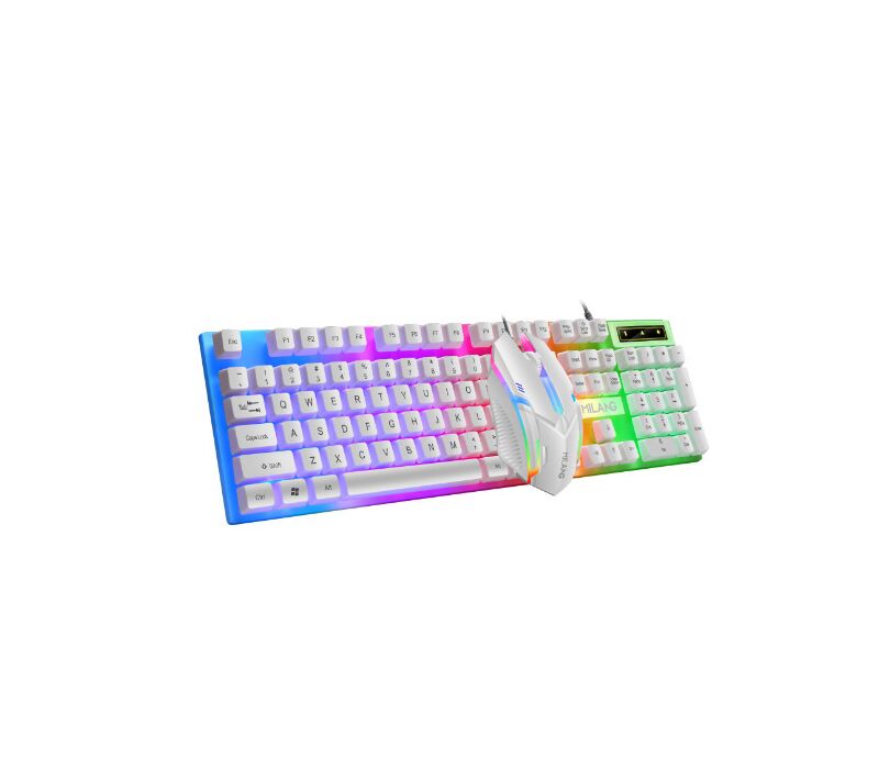Комплект клавиатуры и мыши Milang T6 с RGB-подсветкой, проводной USB, механический отклик, 1000 dpi