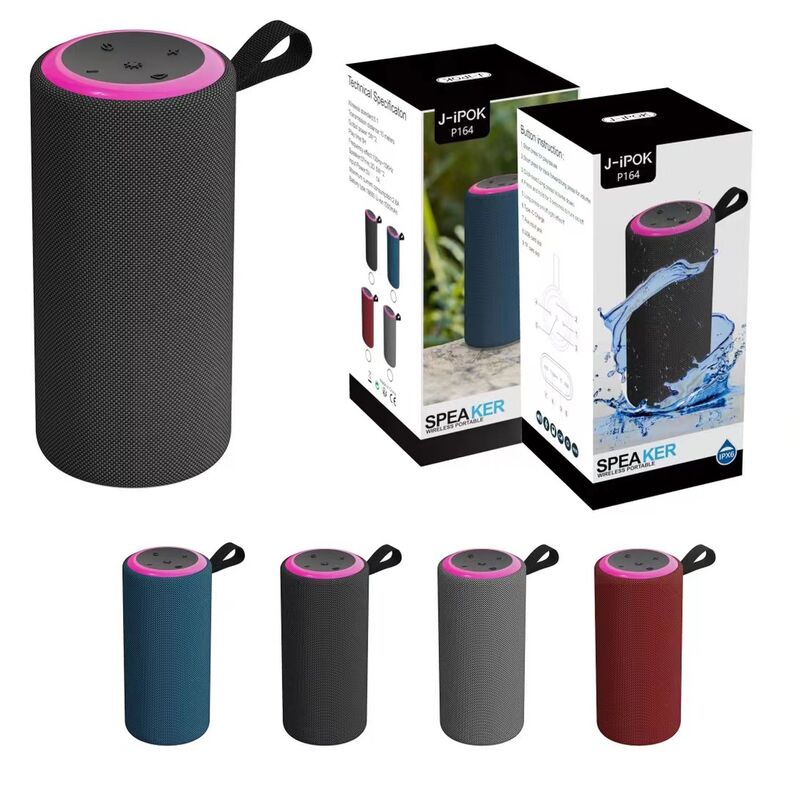Портативная Bluetooth-колонка P164, 10 Вт, два динамика, LED-подсветка, IPX6