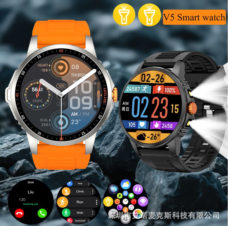 Смарт-часы V5 с фонариком, Bluetooth-звонками, пульсометром и SpO2