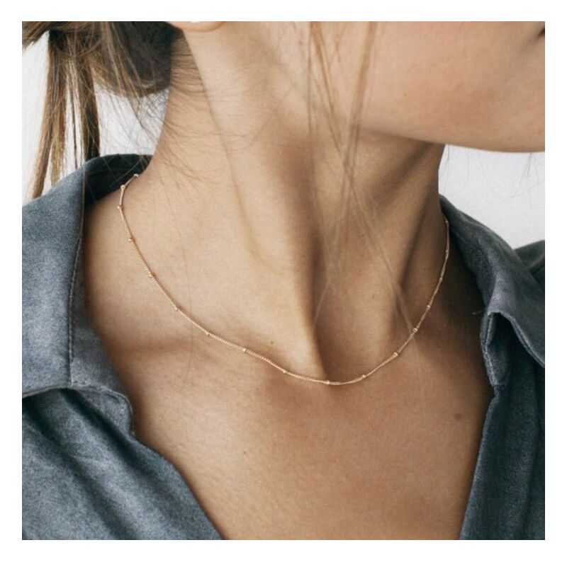 Цепочка на шею Miya Sophia Jewelry из латуни с позолотой 18K, шариковое плетение, 45+5 см
