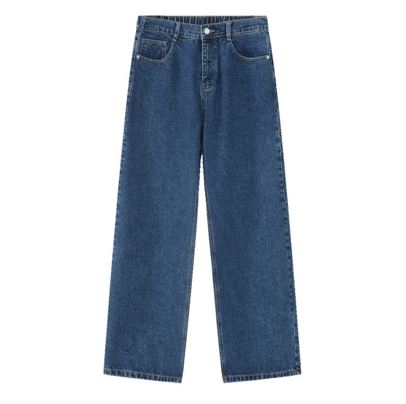 Джинсы мужские EF JEANS прямые свободные с резинкой сзади на поясе, корейский стиль